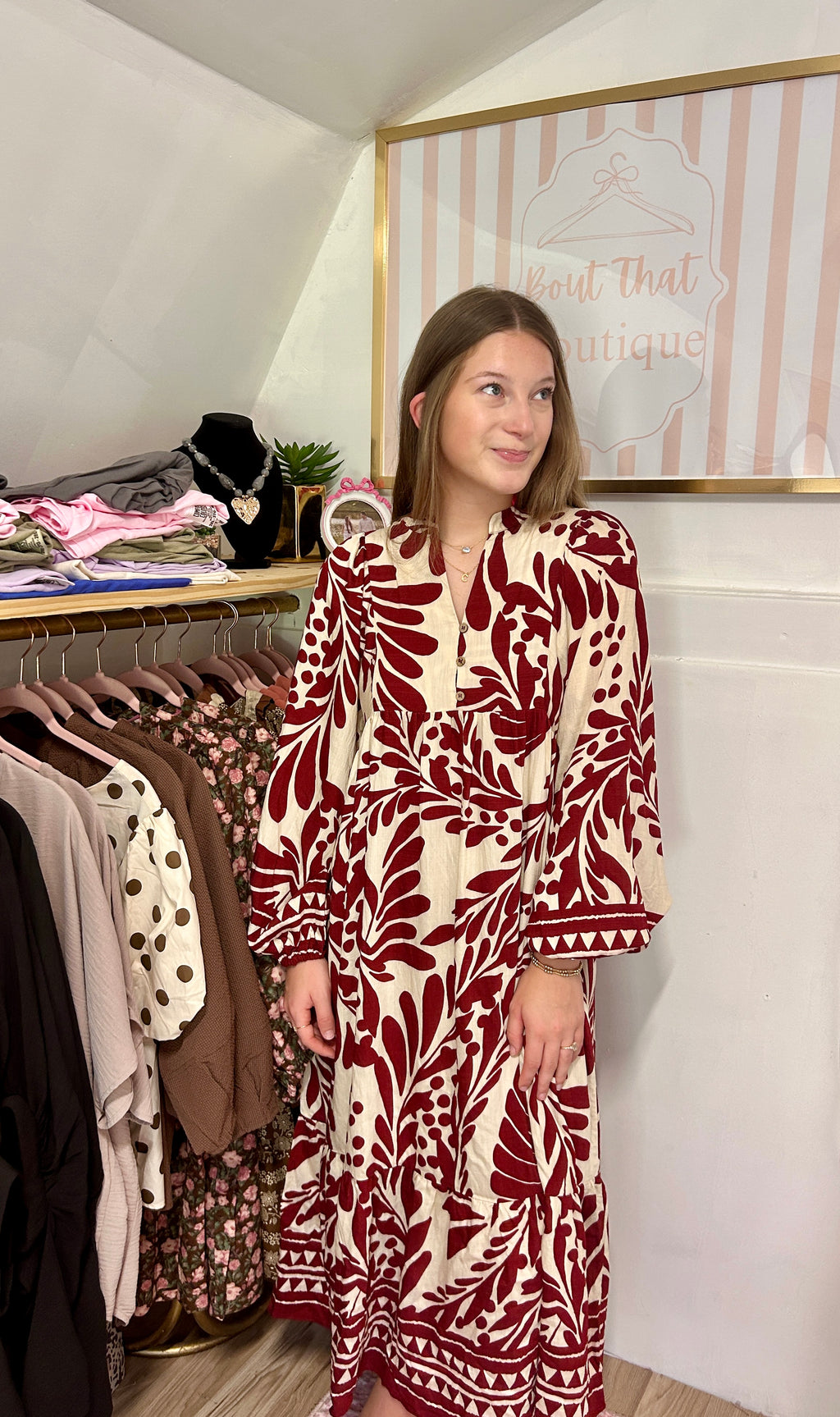 Burgundy petals dress
