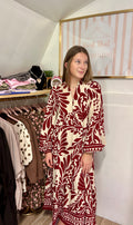 Burgundy petals dress