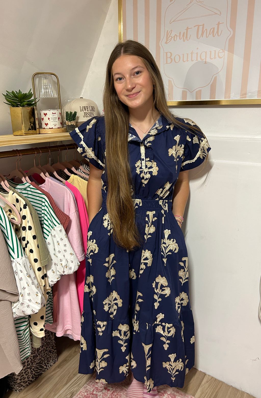 Navy Blossom Dress