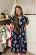 Navy Blossom Dress