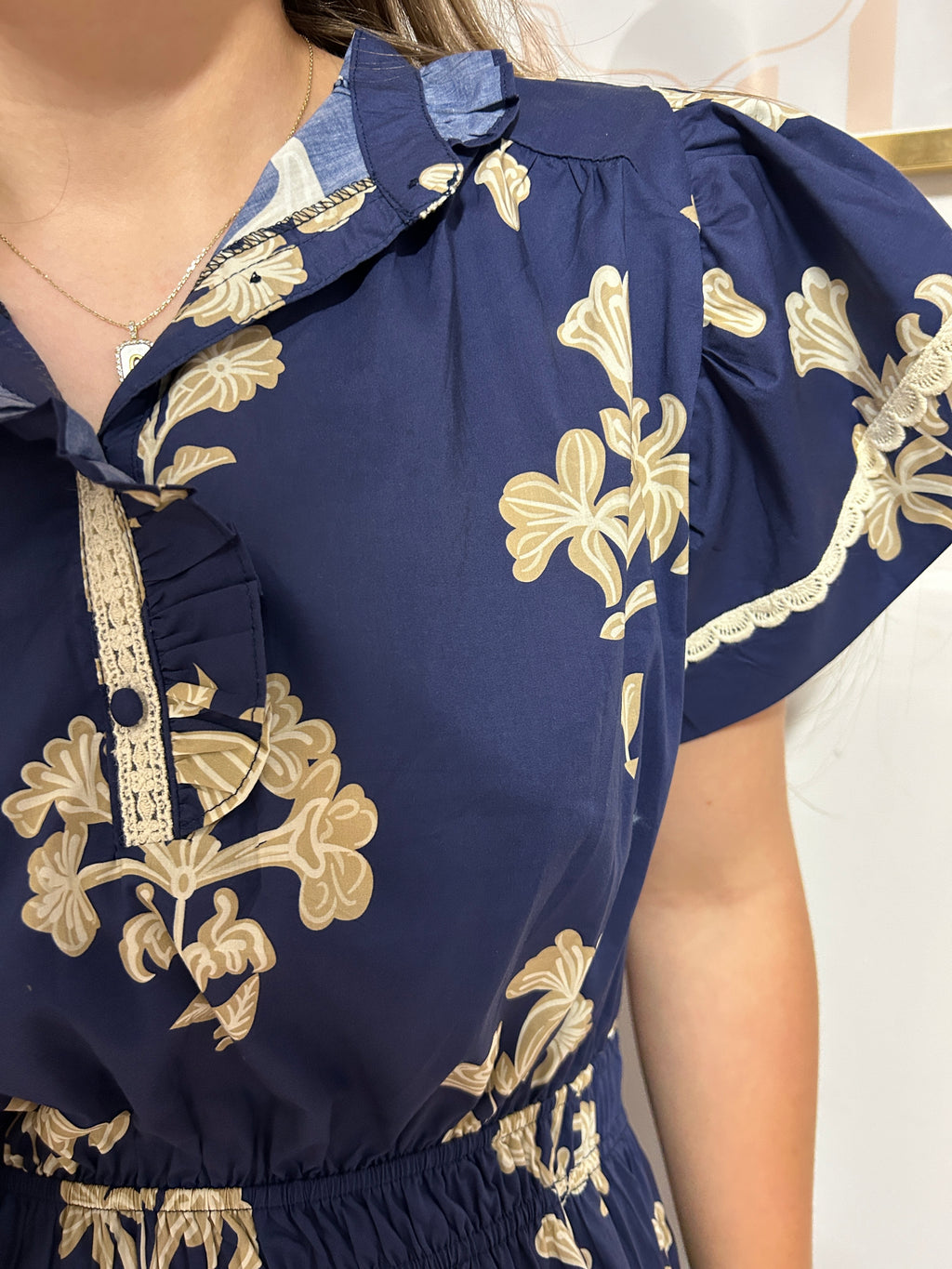 Navy Blossom Dress
