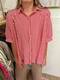 Classic Red Stripe Blouse