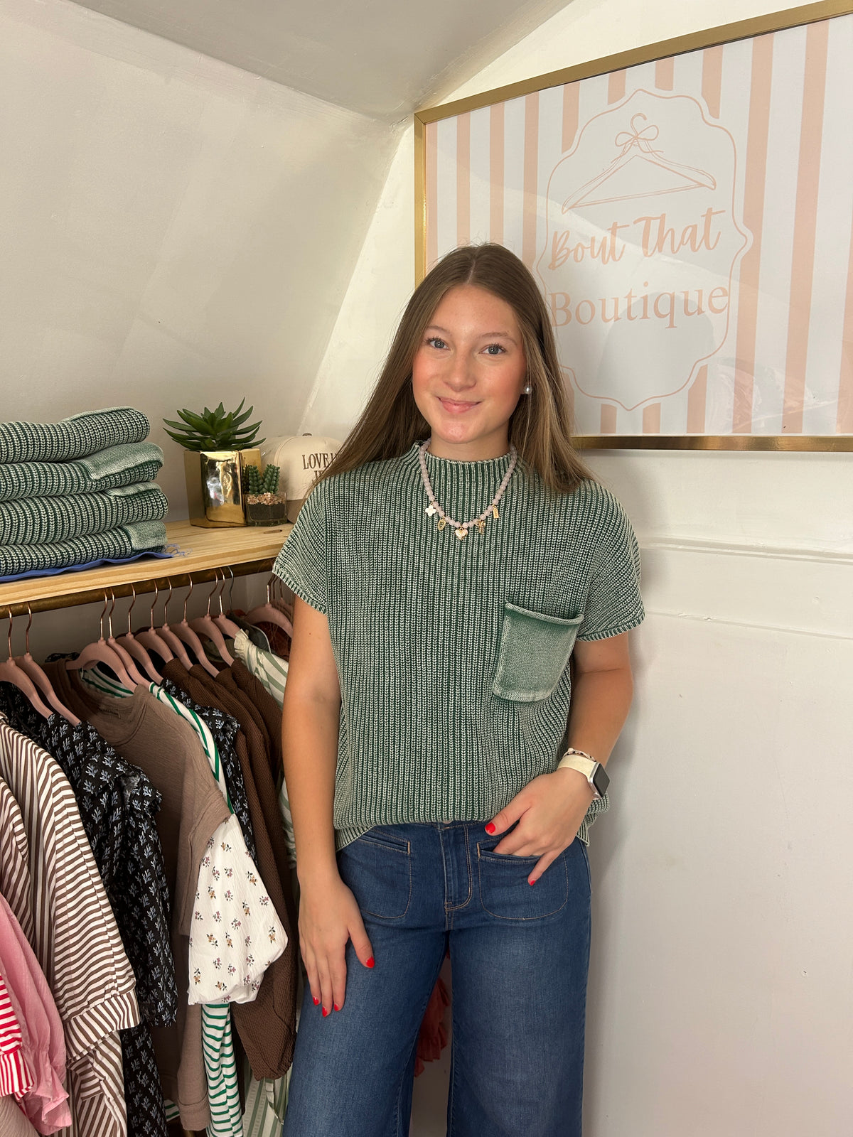 Evergreen Pocket Top