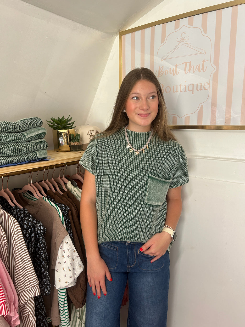 Evergreen Pocket Top